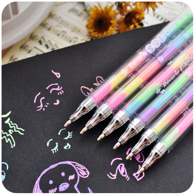 6 In 1 1pcs Yellow Gouache Pen Drawing Toys Book Coloring Book Doodle Pen  Painting Drawing